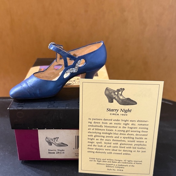 Just The Right Shoe Blue Heels with Floral Accent - Picture 2 of 5